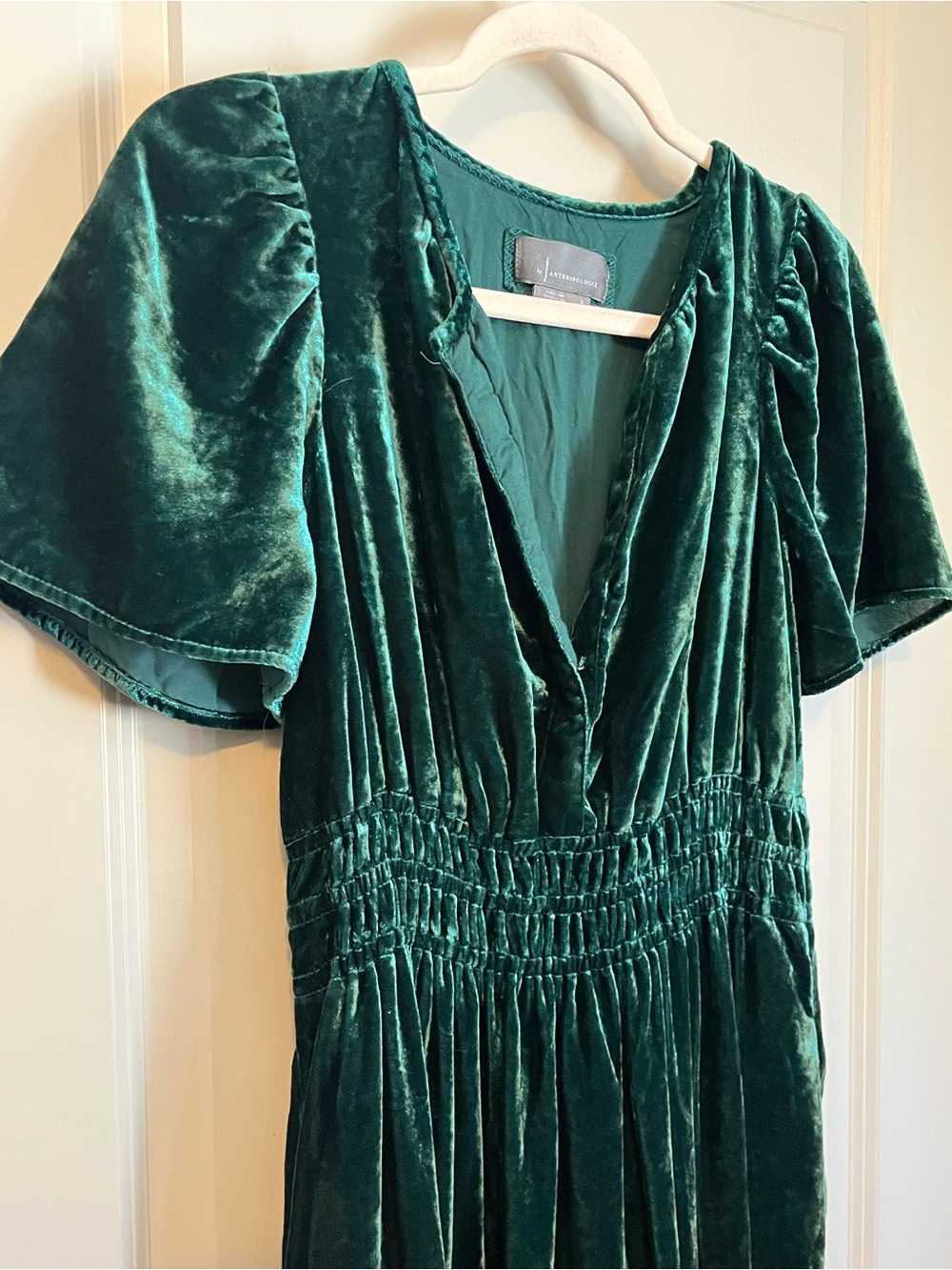 Anthropologie Somerset Dark Green Velvet Maxi Dress - Picture 3 of 6